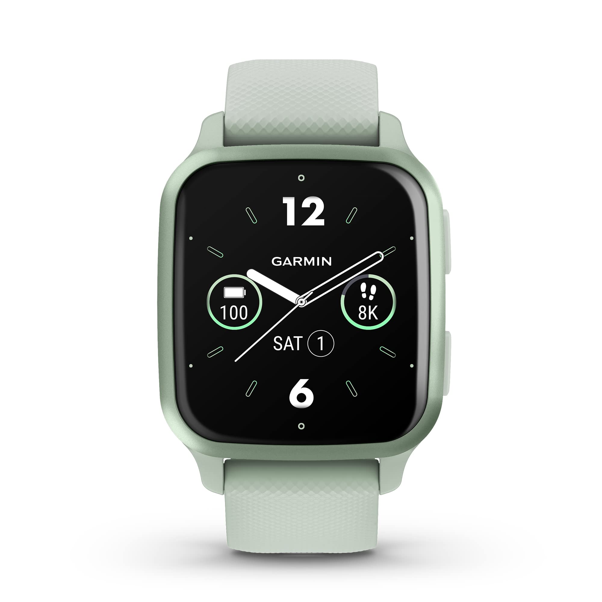 Garmin Venu Sq 2 GPS Smartwatch ƒ?? 40mm ƒ?? Cool Mint Case with Cool Mint Silicone Band ƒ?? 010-02701-02