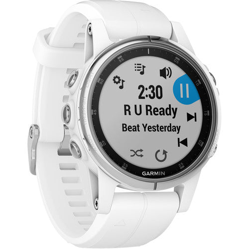 Garmin fŽ?nix 5S Plus Sapphire Edition Multi-Sport Training GPS Watch (42mm, White with Carrera White Band) ƒ?? 010-01987-00