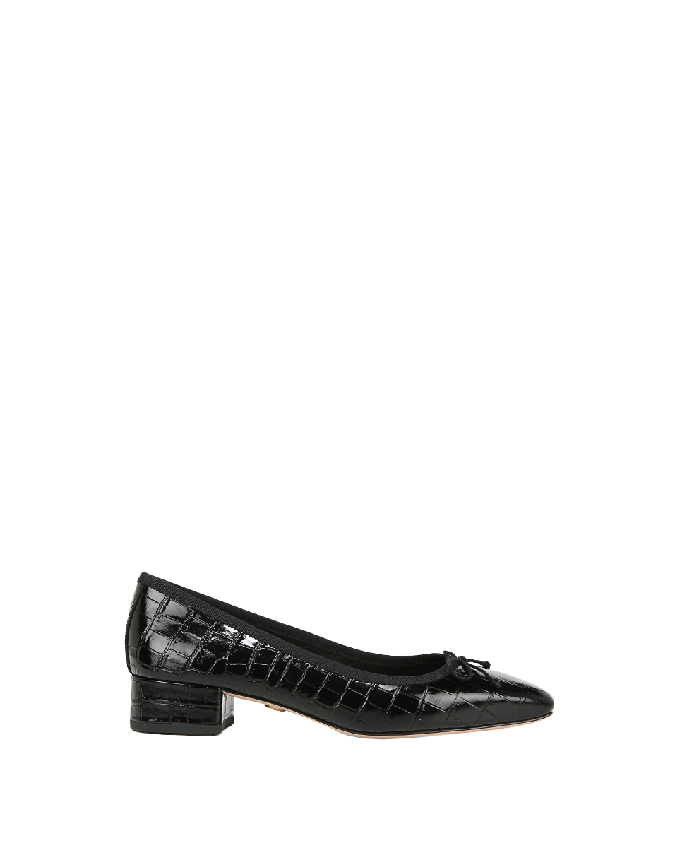 Cecile Croc-Embossed Ballet Pump - Image 5