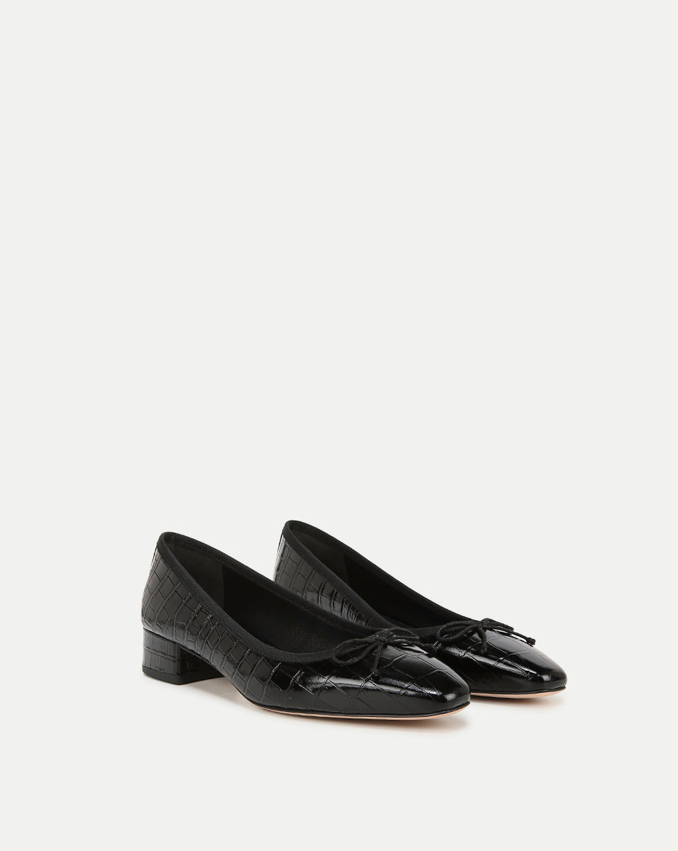 Cecile Croc-Embossed Ballet Pump - Image 2
