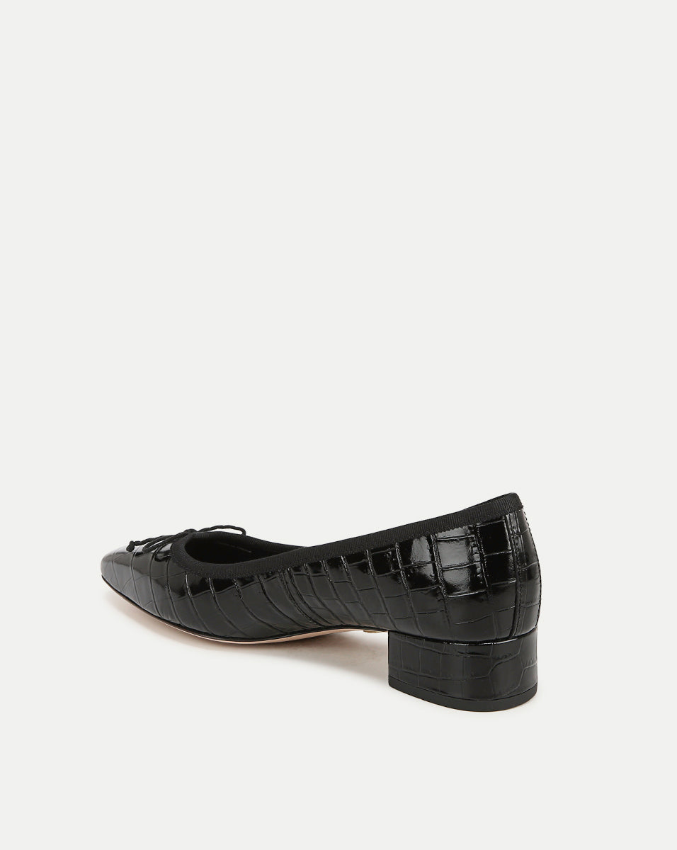 Cecile Croc-Embossed Ballet Pump - Image 4
