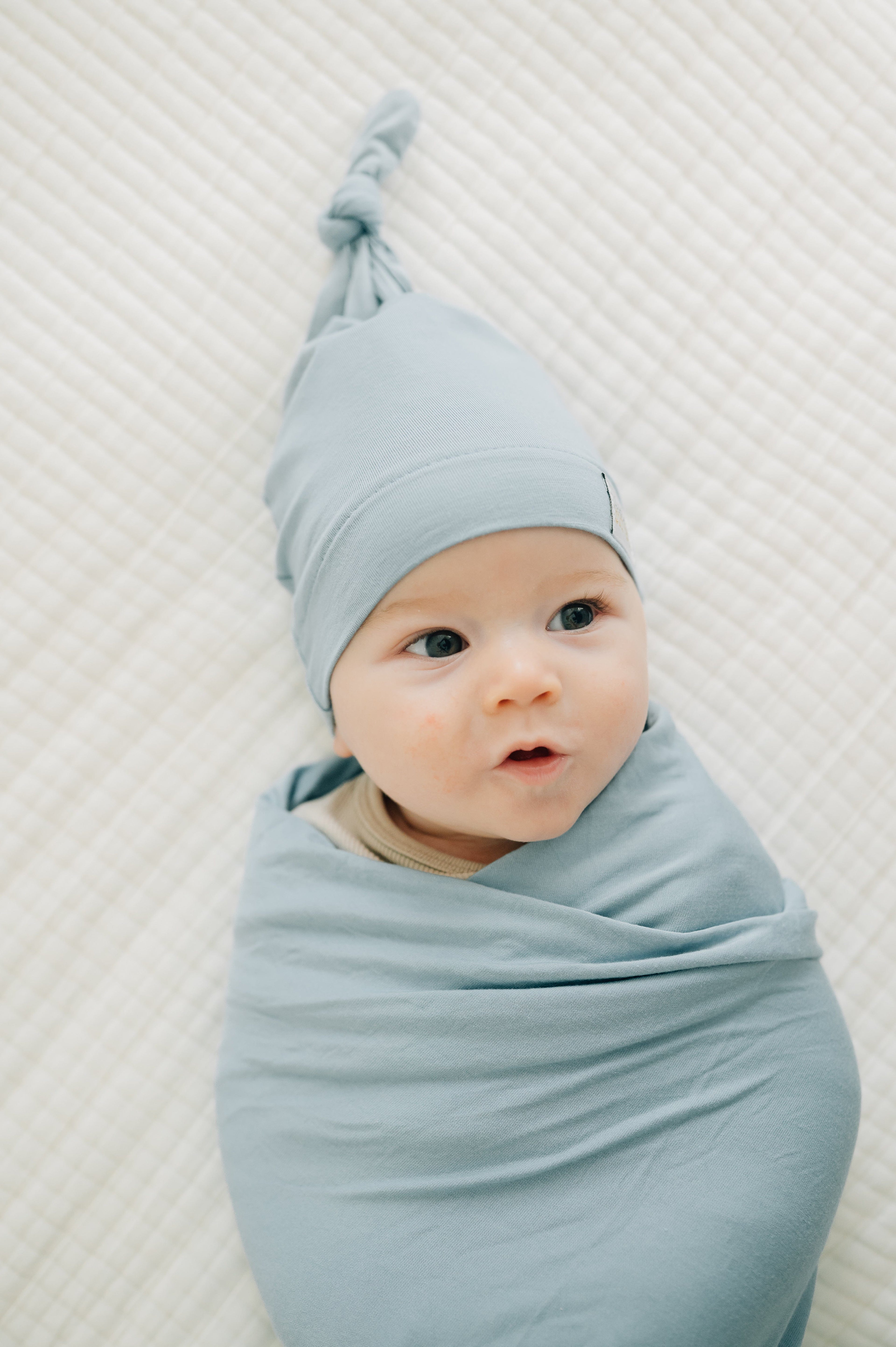 Swaddle and Hat - Denim