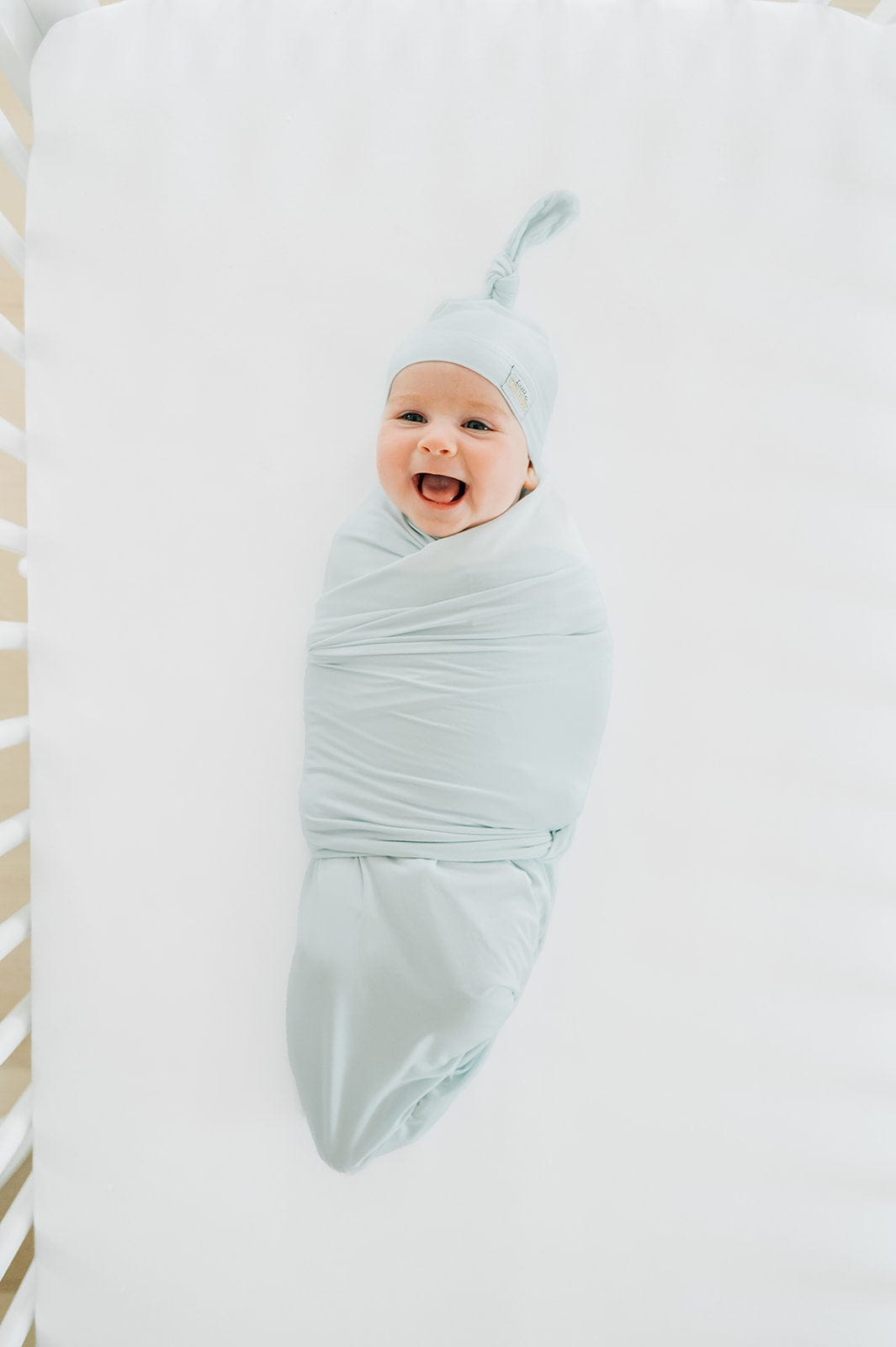 Swaddle and Hat - Icy Blue