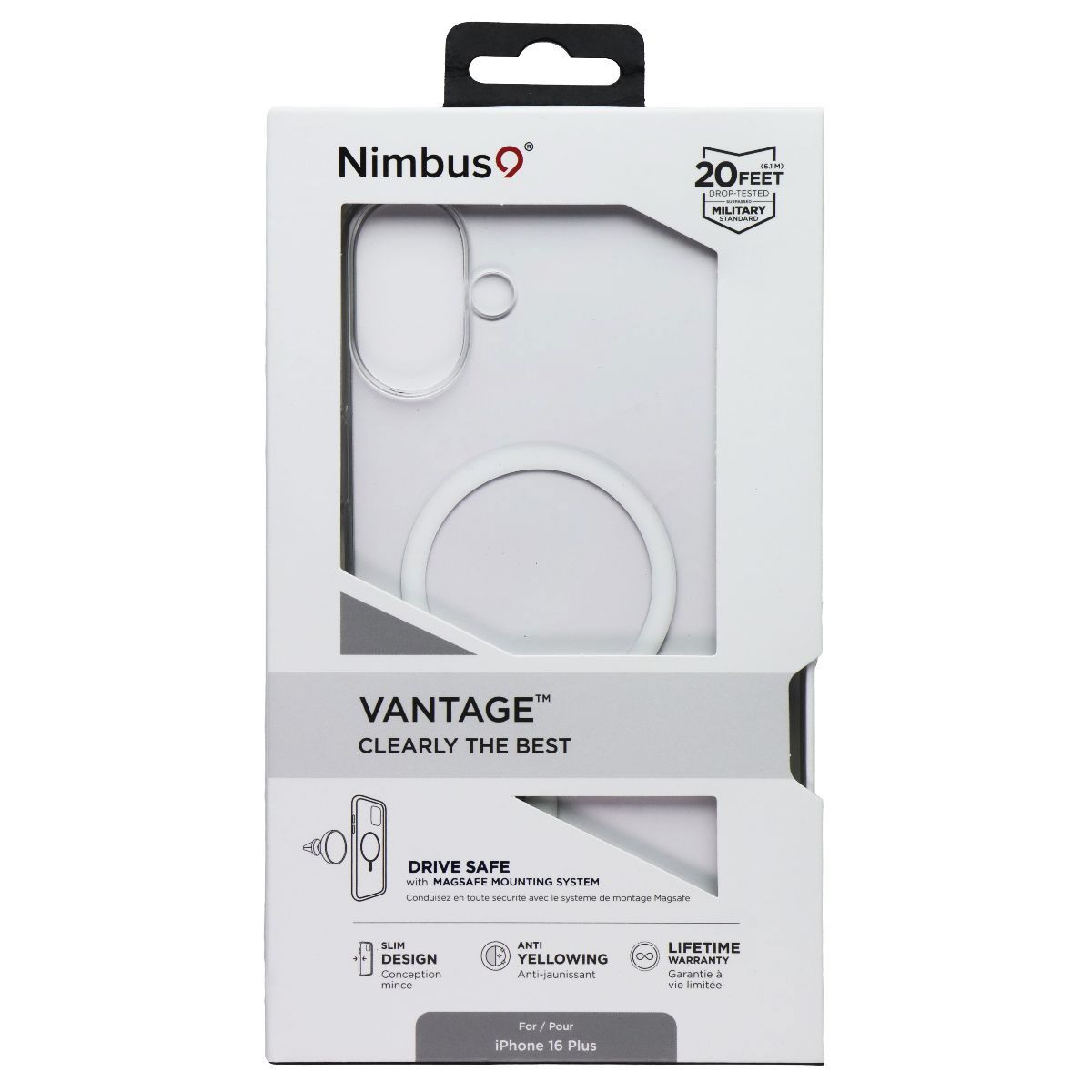 Nimbus9 Vantage Series Case for MagSafe for Apple iPhone 16 Plus - Clear - New - Image 4