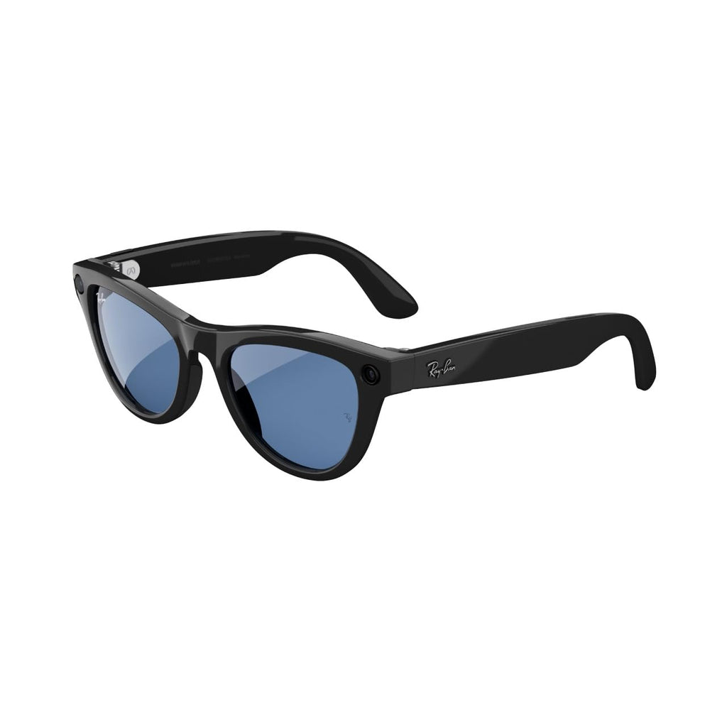 Ray-Ban Meta Skyler Glasses with Meta AI ? Audio, Photo, and Video Compatibility ? Transitions Cerulean Blue Lenses ? Shiny Black ? 601/MF52