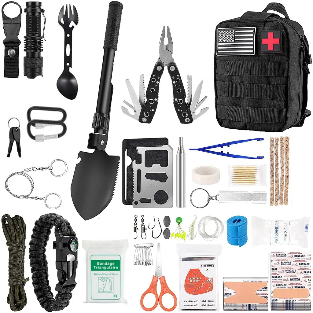 Outdoor Multifunction Camping Survival Kit - Blue