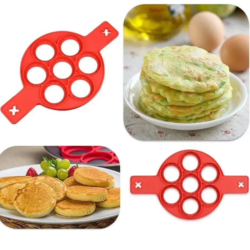 Silicone 7-hole Circular Frying Pan Breakfast Pancake Mold DIY Baking Tool - Image 5