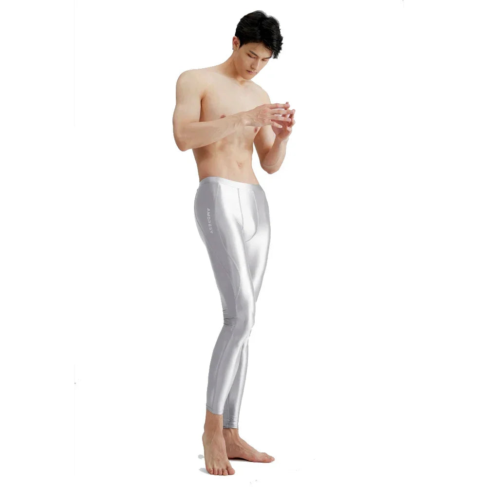 AMORESY-Ares Series Men’s Leggings - Silver / XXXL