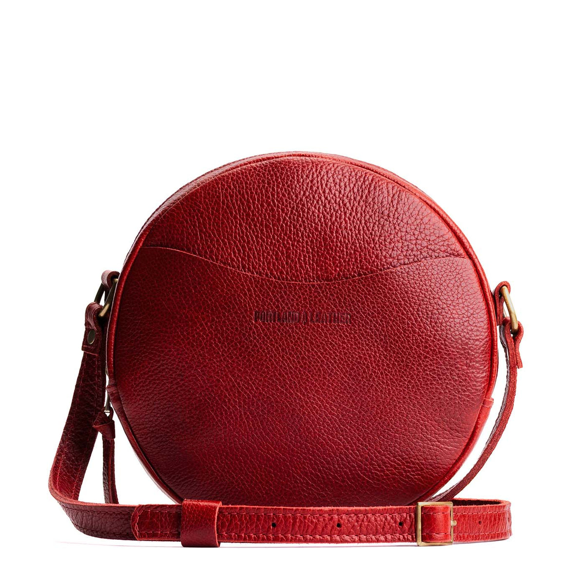 'Almost Perfect' Circle Crossbody - Chili Red / Large