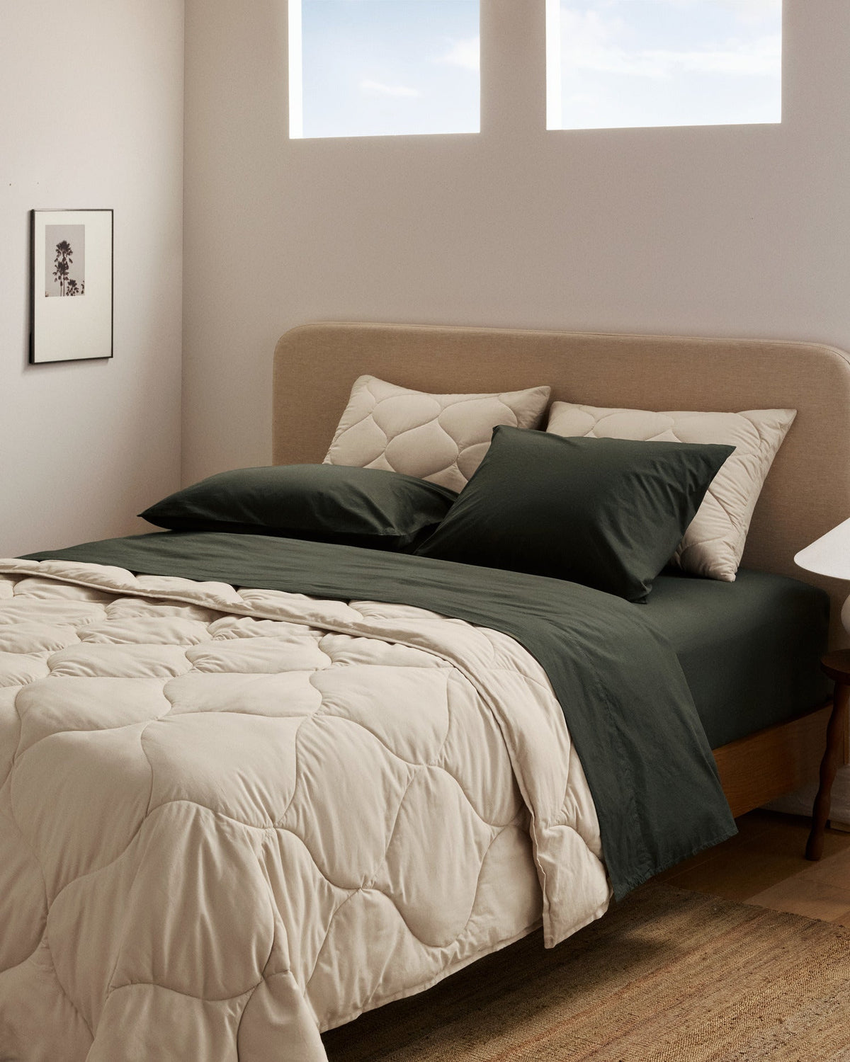 Percale Fitted Sheet (Evergreen) - Image 4