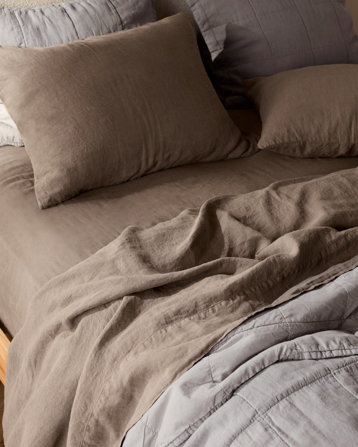 Linen Top Sheet (Warm Grey) - Image 5