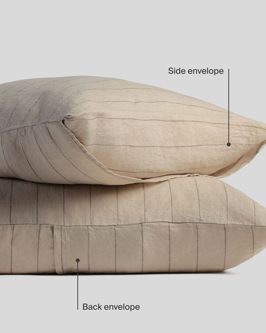 Linen Pillowcase Set (Bone Stripe) - Image 6