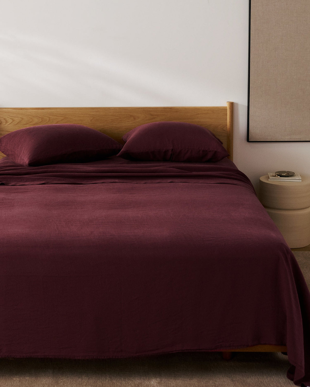 Linen Tencel Sheet Set - Garnet K/CK - Image 4