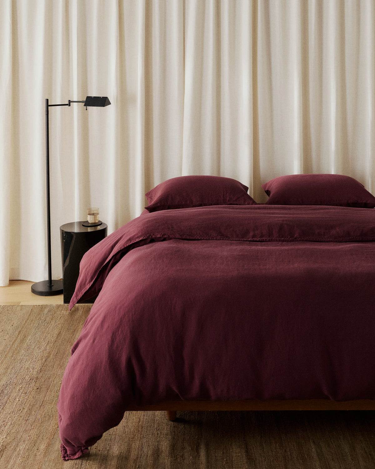 Linen Tencel Duvet Cover (Garnet) - Image 2
