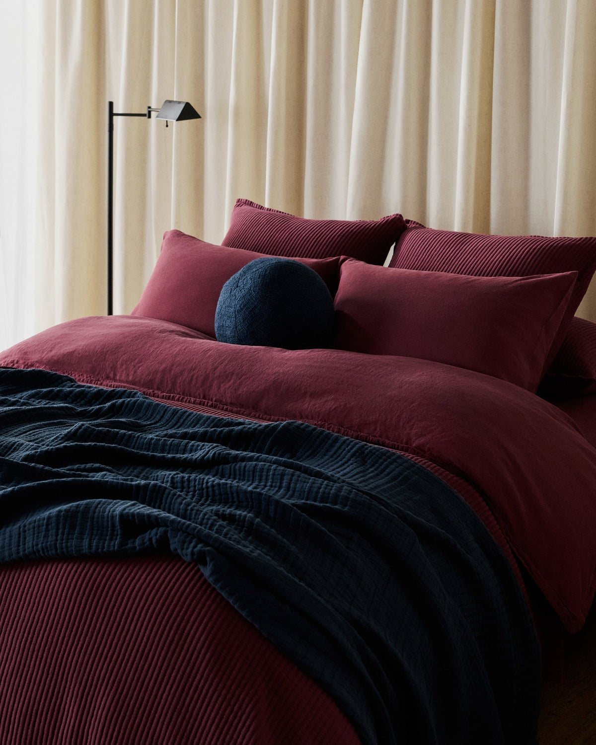 Linen Tencel Duvet Cover (Garnet) - Image 5