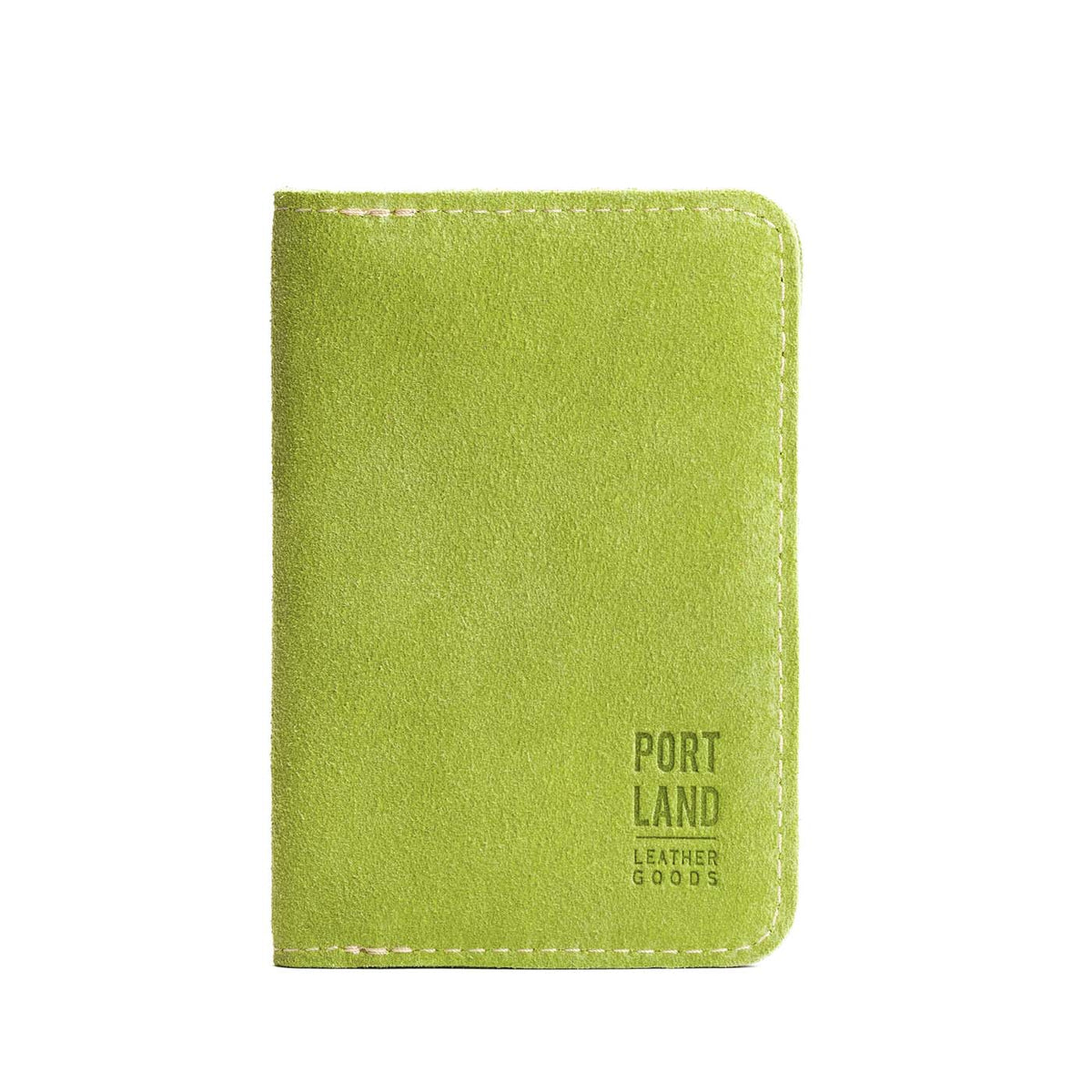 'Almost Perfect' Leather Modern Passport Holder - Lime