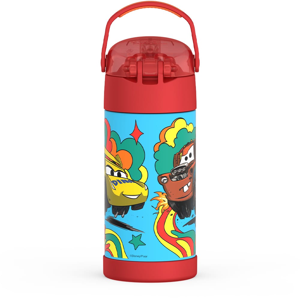 Thermos FUNtainer Vacuum Insulated Stainless Steel Straw Water Bottle 12oz - Cars - Image 5