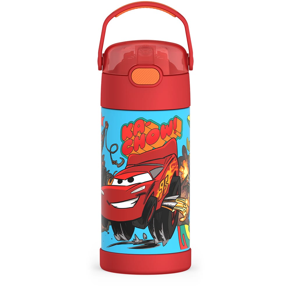 Thermos FUNtainer Vacuum Insulated Stainless Steel Straw Water Bottle 12oz - Cars - Image 6