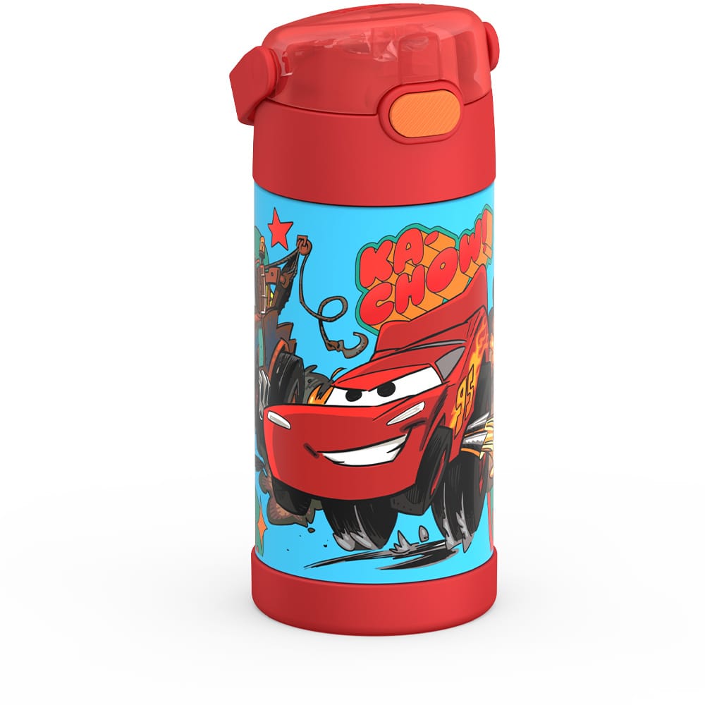 Thermos FUNtainer Vacuum Insulated Stainless Steel Straw Water Bottle 12oz - Cars - Image 3