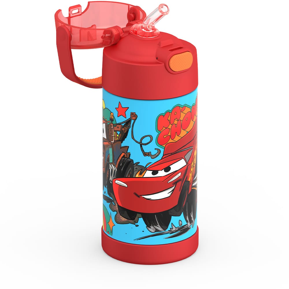 Thermos FUNtainer Vacuum Insulated Stainless Steel Straw Water Bottle 12oz - Cars - Image 8